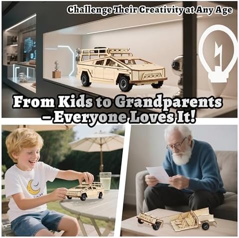 Cyber Truck 3D Wooden Puzzle Kit - 92 Pieces