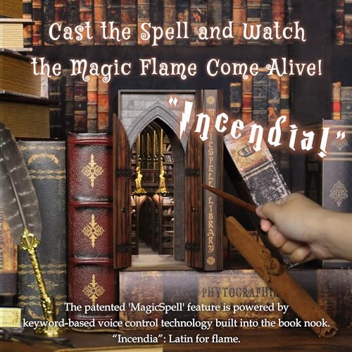 DIY Book Nook Kit with Flame Illusion and Magic Spell