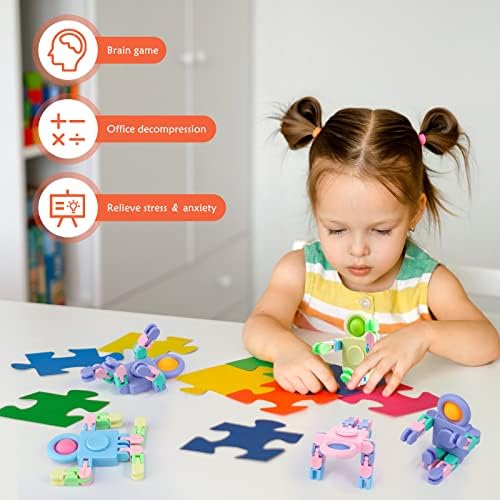 Hanaive 24 Pcs Robot Fidget Spinners Transformable Stress Relief Toy