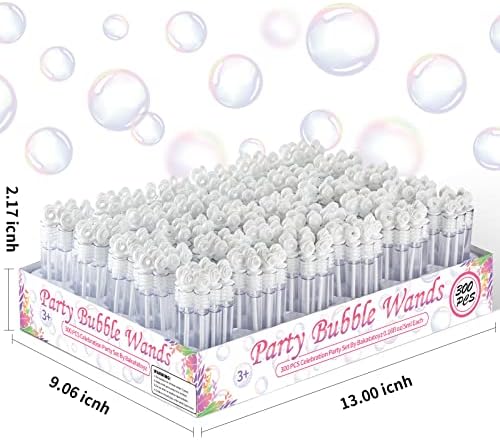 300 Pack Mini White Bubble Wand Party Favors