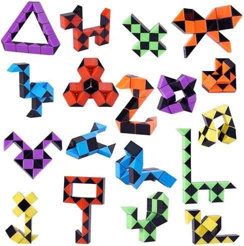 Ganowo 18 Pack Fidget Snake Cube Puzzle for Kids