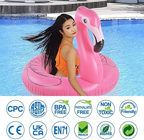 HIWENA Flamingo Pool Float Tube for Adults and Kids