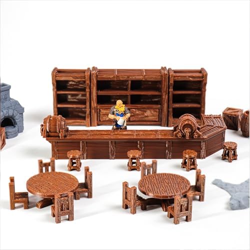 Tavern Bar Furniture Terrain Set for RPGs