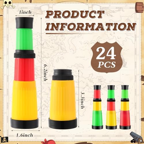 24 Pcs Plastic Pirate Telescopes for Parties