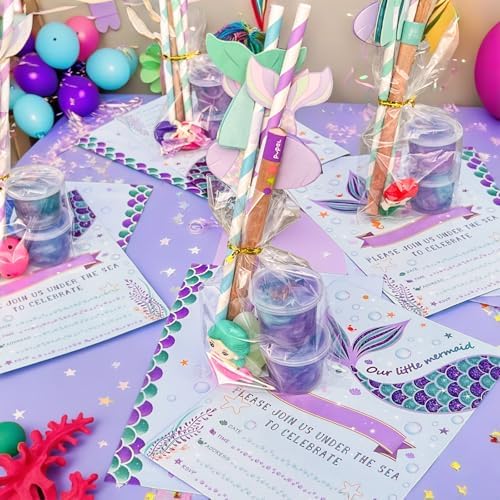 100 Pack Mermaid Slime Cups for Kids