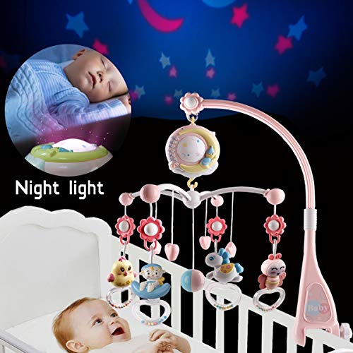 BOBXIN Musical Crib Mobile with Projector and Night Light