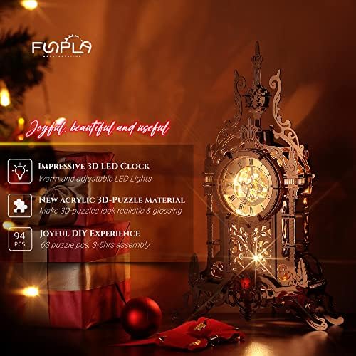FUNPOLA 3D Puzzle LED Clock Desktop Decor