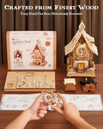 ROKR 3D Wooden Puzzle Clock for Adults