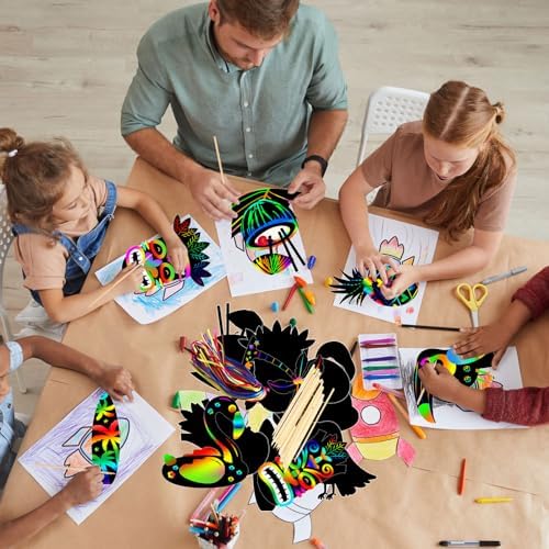 Motionchic Rainbow Tropical Paper Craft Set 80 Pieces
