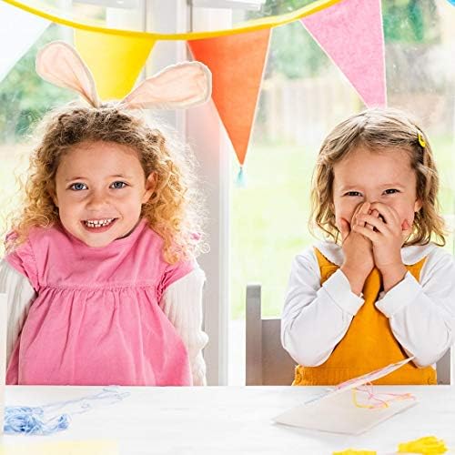 Fabric Rainbow Bunting with Tassels - 10ft