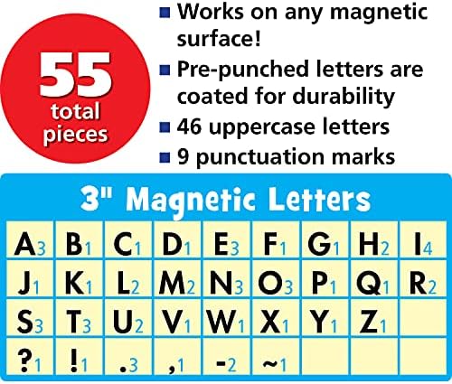 Teacher Created Resources Pastel Pop Bold Block 3 Inch Magnetic Letters