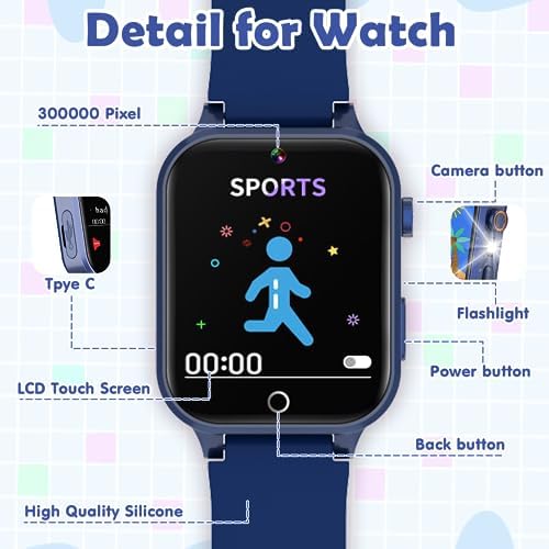 Smart Watch for Kids with 26 Puzzle Games and HD Camera