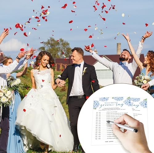 Blue Hydrangea Bridal Shower Game Cards 25 pcs