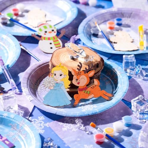 VENUSFIT Frozen Party Favors for Kids 12 PCS Wooden Crafts