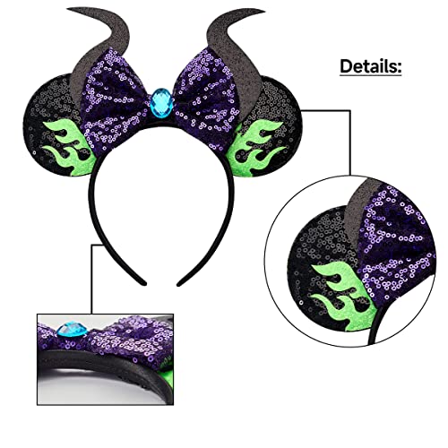 RAZKO Flaming Mouse Ears Headband for Women Girls