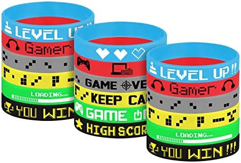 TUPARKA 18 Pcs Video Game Wristbands Rubber Bracelets