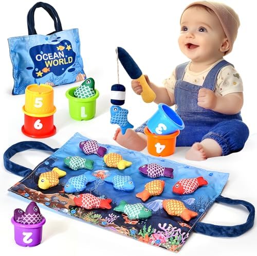 Montessori Fishing Toy Set for 1-3 Year Olds