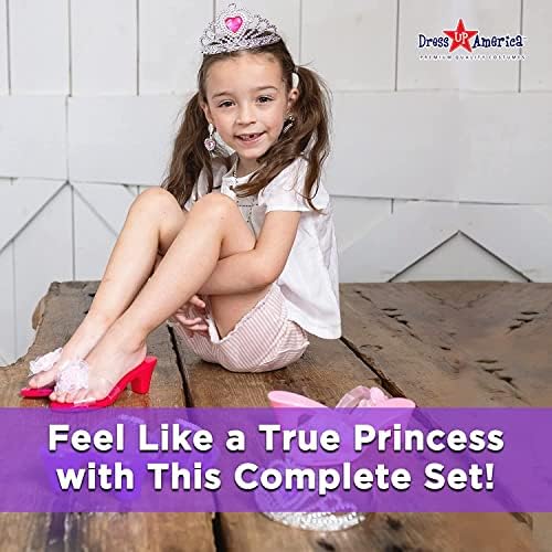 Princess Dress Up Shoes with Tiaras and Jewelry Set for Girls