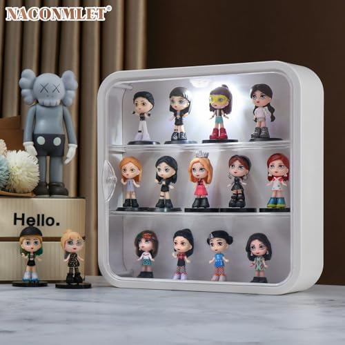 Clear LED Display Case for Collectibles with 3-Layer Storage
