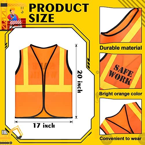 Bokon 12 Pcs Kids Construction Vests for 3-8 Years Old