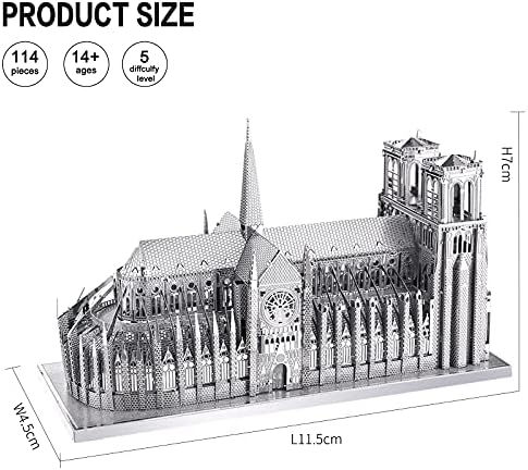 Piececool 3D Metal Puzzle Notre Dame Cathedral
