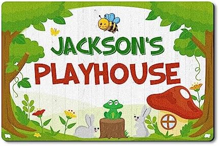 VOTANTA Custom Name Playhouse Doormat for Kids
