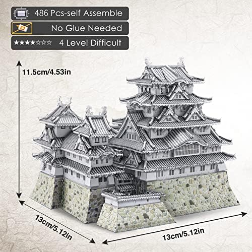 Piececool 3D Metal Puzzle - Himeji Castle Model Kit for Adults