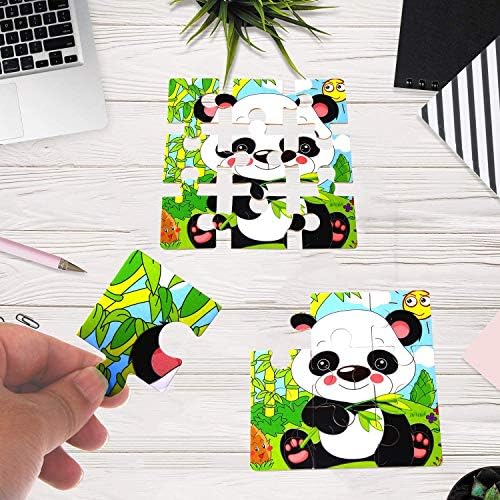 SANNIX 12 Pack Wooden Animal Jigsaw Puzzles for Kids