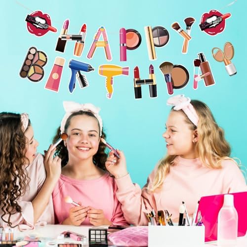 Spa Birthday Banner with Makeup Design