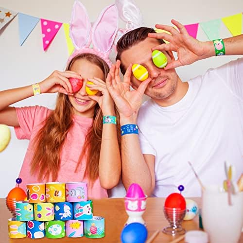 Max Fun 48pcs Easter Slap Bracelets Party Favors