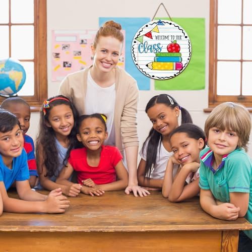 Colorful Welcome Classroom Door Hanger Sign