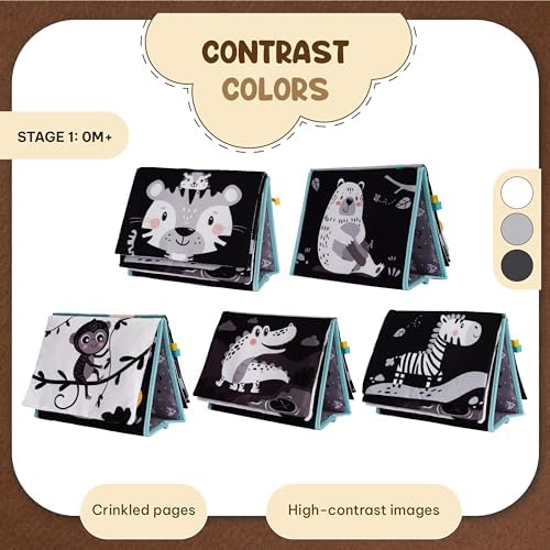 Tummy Time Mirror Book for Babies 0-12 Months