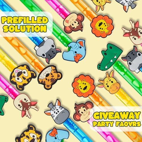 Jungle Safari Bubble Wand Set 20Pcs for Kids