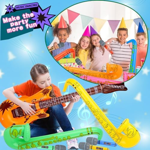 19 Pcs Inflatable Rock Star Instrument Set for Parties