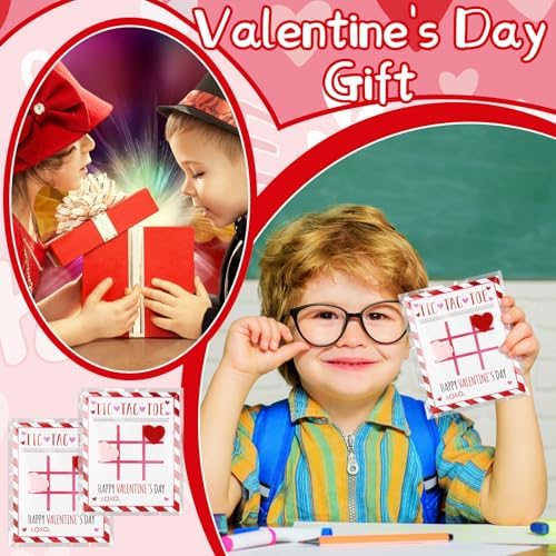 Valentines Day Tic Tac Toe Card Game with Heart Ornaments