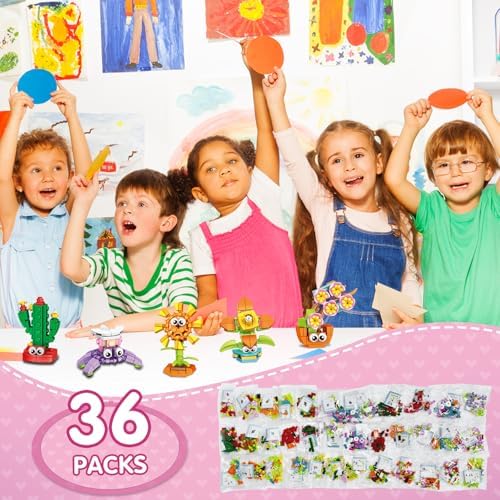 36 Packs Flower Building Blocks for Kids Classroom and Party Favors