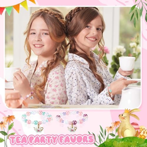 Ecally 12 Pcs Tea Party Favors Bracelet Set