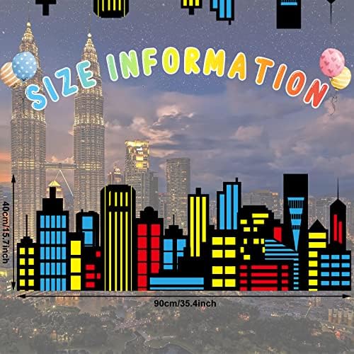 Eaasty City Skyline Backdrop Party Decoration