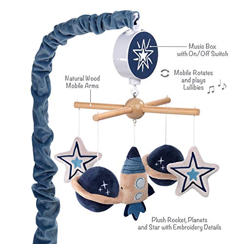 Lambs Ivy Sky Rocket Musical Crib Mobile - Blue