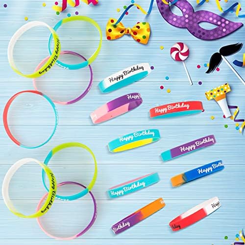 36pcs Happy Birthday Rubber Bracelets for Kids Teens