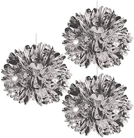 Fun Express Metallic Silver Fluff Balls 16 3 Pack
