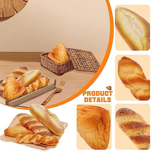 Woration 4pcs Artificial French Bread Display Set