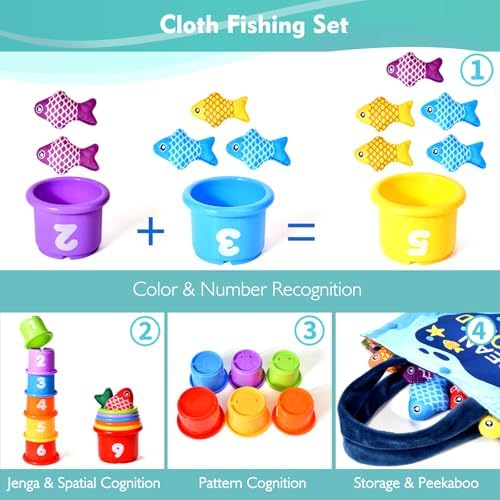 Montessori Fishing Toy Set for 1-3 Year Olds