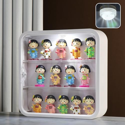 Clear LED Display Case for Collectibles with 3-Layer Storage