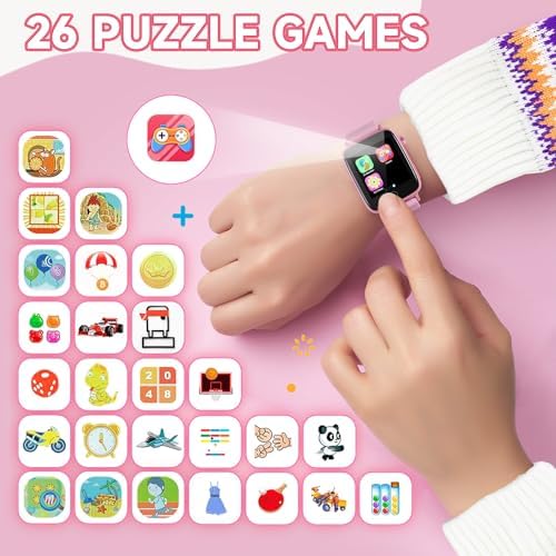 Smart Watch for Kids with 26 Puzzle Games HD Camera