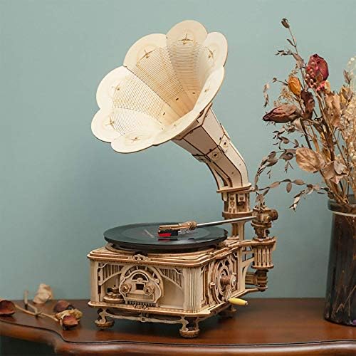 RoWood 3D Wooden Gramophone Puzzle Record Player