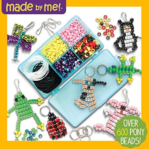 Made By Me Bead Pet Keychain Kit - 640 Pony Beads 6 Key Rings