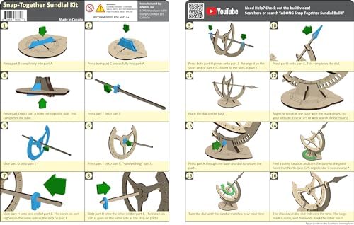 ABONG Wooden Sundial Kit - Equatorial Sundial