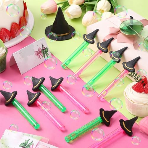 Civaner 24 Pcs Witch Hat Bubble Wand Set