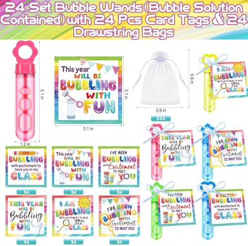 24 Back to School Gift Set with Bubble Wands and Cards